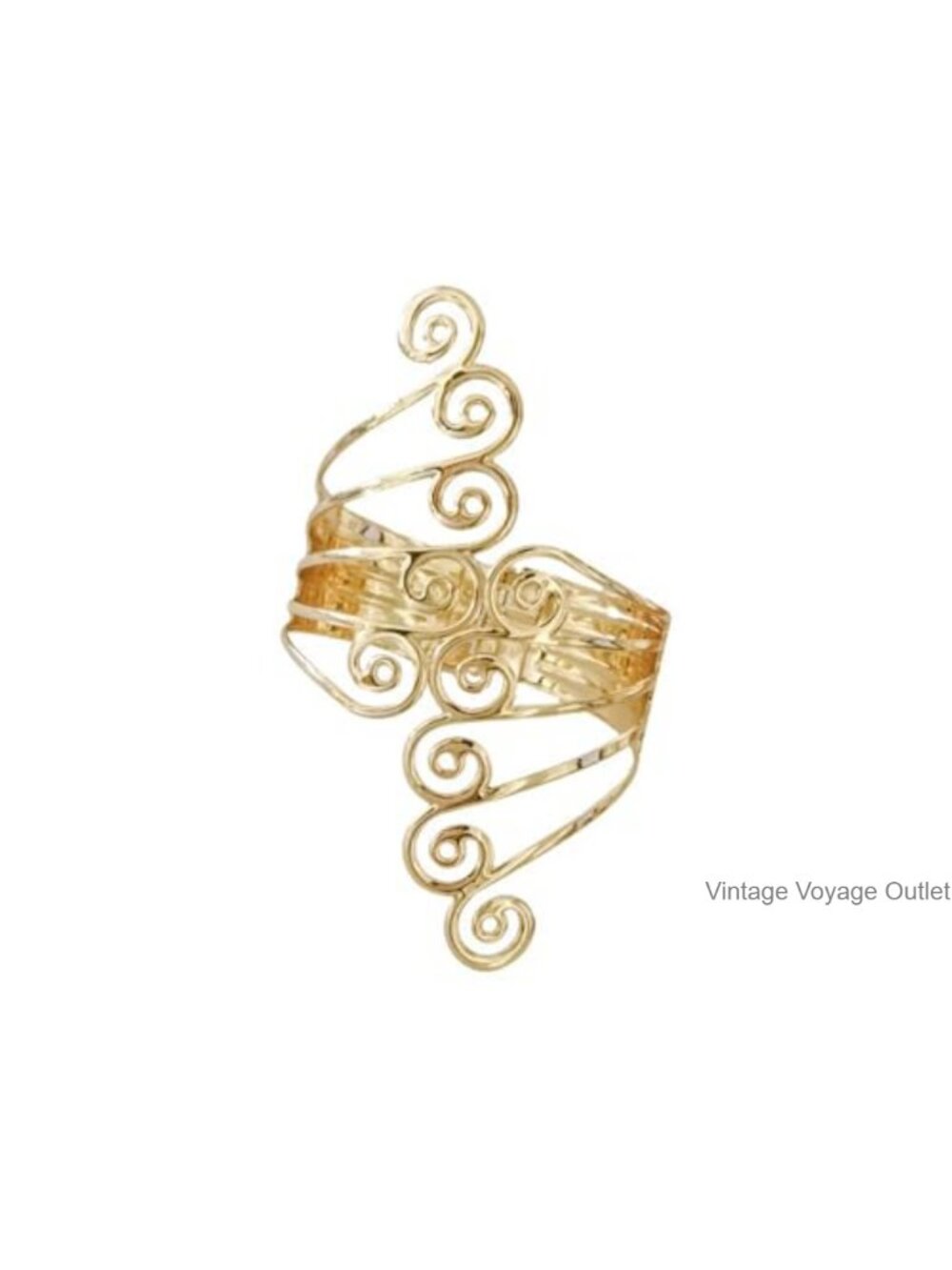 Gold Plated Upper Arm Cuff Butterfly Flower Boho Adjustable Armband Jewelry